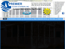 Tablet Screenshot of premierglassandscreen.com